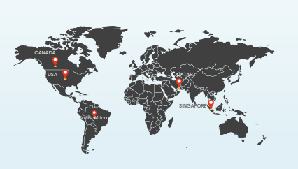 Global presence map of MGA & Associates offices